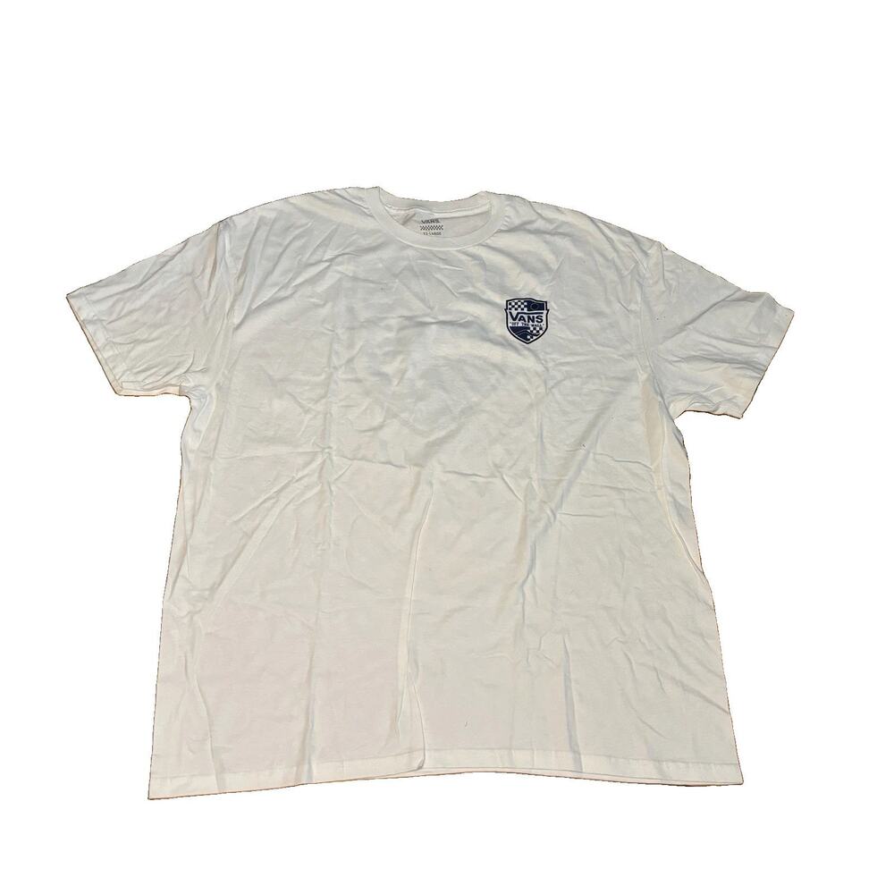 Vans Off The Wall Since 1966 T Shirt Men's XXL White Blue Logo Cotton NEW